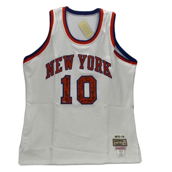 1972-1973 NBA Champion New York Knicks Team Signed Jersey(Steiner)